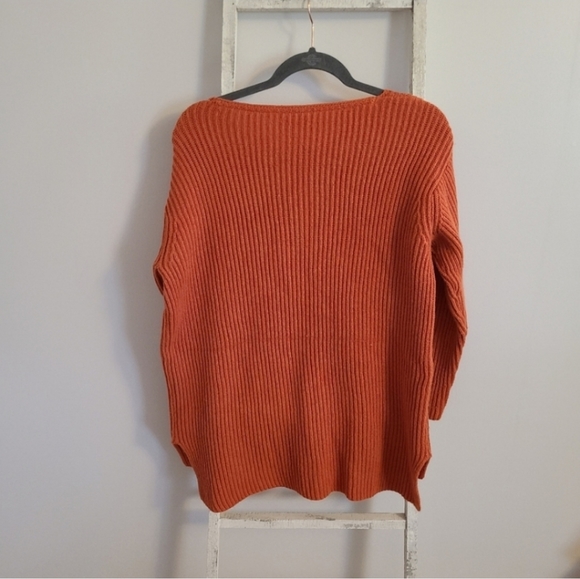 J.Jill Medium wool blend ribbed knit orange sweater - Picture 5 of 5